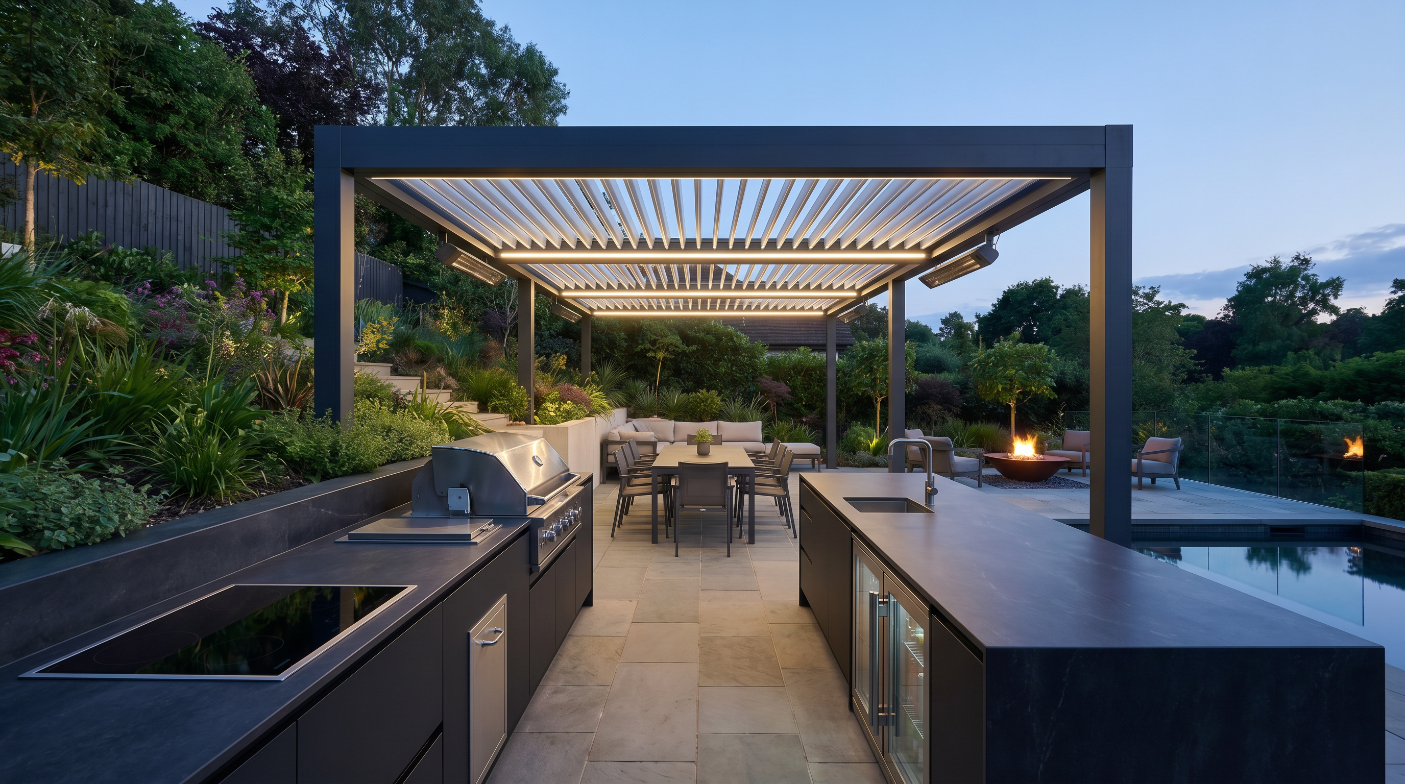 Cuisine extérieure Kube Kitchen premium 2 — outdoor haut de gamme Grand Ouest Cabinet Negotium